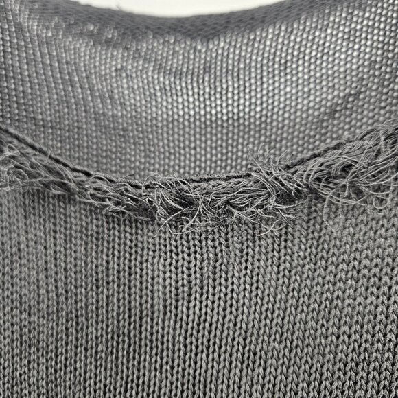 Distressed Mesh Knit Shirt Women Medium Green Short Sleeve Sheer Grunge Punk Tee - Picture 4 of 13